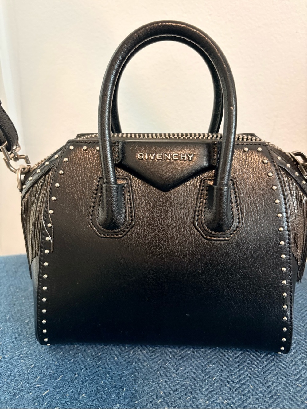 Givenchy Black Leather Studded Mini Satchel